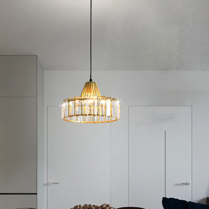 Pendant lights Vintage pendant lights Pendant lamp Nordic Crystal LED Pendant Light 1/2/3 Head Dining Room Hanging Fixture For Living Room Bedroom Indoor E27 Decor Lamp