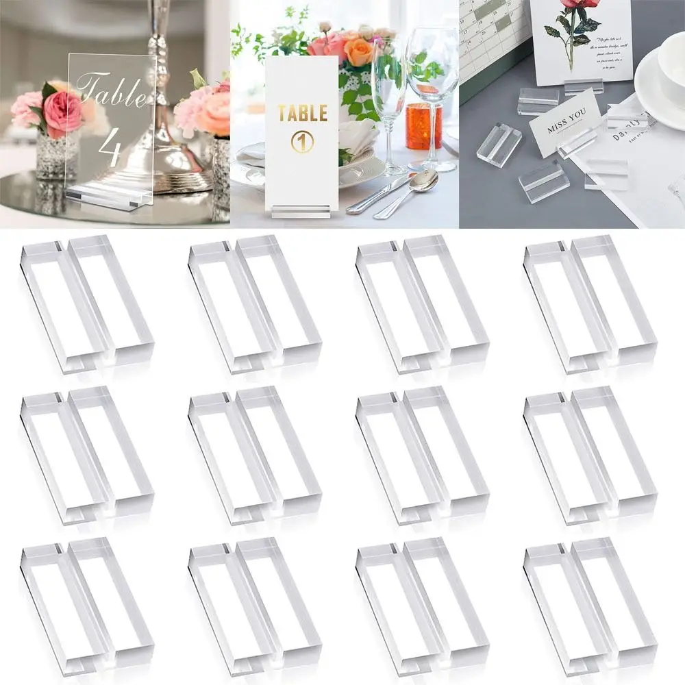 Wedding Supplies Picture Cards Display Stand Paper Clamp Table Numbers Holder Acrylic Sign Holder Place Card Clamps Stand place card holders place cards acrylic sign holders