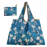Snoopy Thick Large Tote ECO Reusable Portable Cartoon Shoulder Women's Handbags Waterproof Folding Pouch Shopping Bag Foldable 6