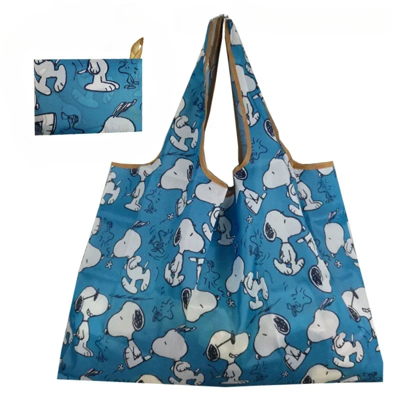 Snoopy Thick Large Tote ECO Reusable Portable Cartoon Shoulder Women's Handbags Waterproof Folding Pouch Shopping Bag Foldable 6