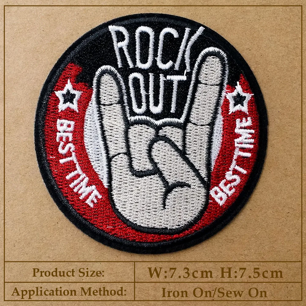 Rock Punk Iron-On Patch for Clothing - Heavy Metal Style Decorative Applique