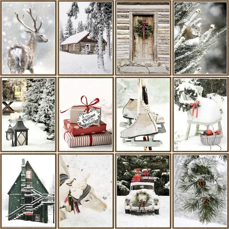 

CHENISTORY Pictures By Numbers Winter Scenery Diy Frame Coloring By Number Snow Acrylic Paint On Canvas Home Decoration 40x50cm
