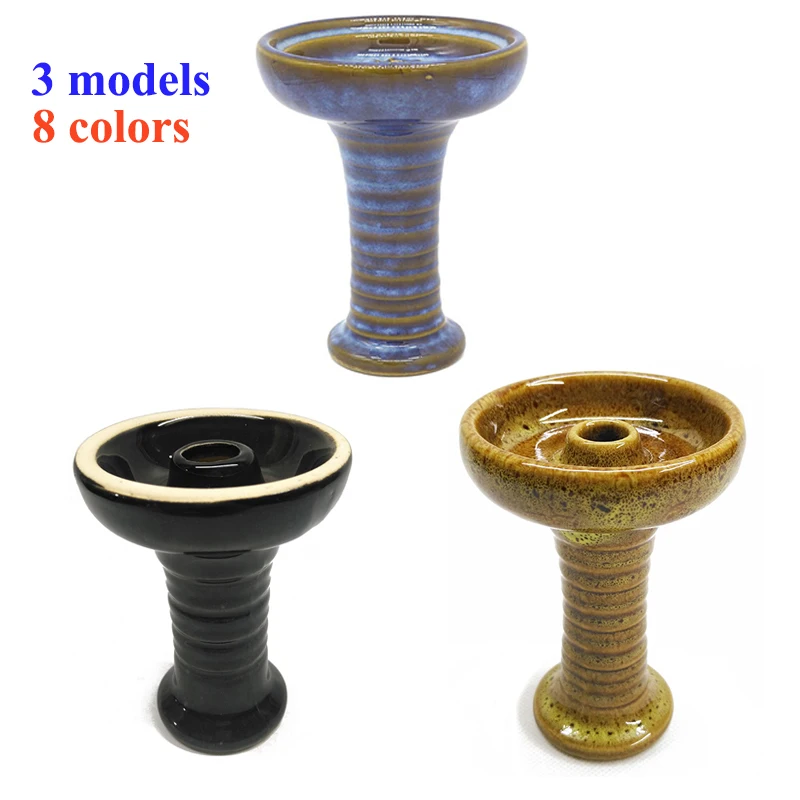 Funnel Ceramic Hookah Bowl Black Shisha Cup Green Flavor Holder Yellow Hookha Head Red Narguile Smoking Blue Phunnel Tobacco Pot