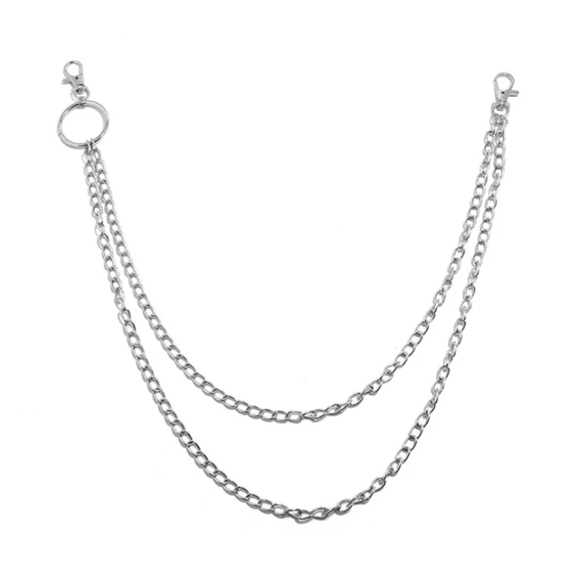 Triple Layered Metal Chain Belt with Punk Rock Keyring Clip