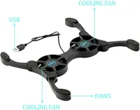 Foldable Cooling Pad Laptop Cooler with Double Fans Laptop Stand USB Powered for 7-15 inch Notebook PC LCD Display Cooler Holder - Image 3