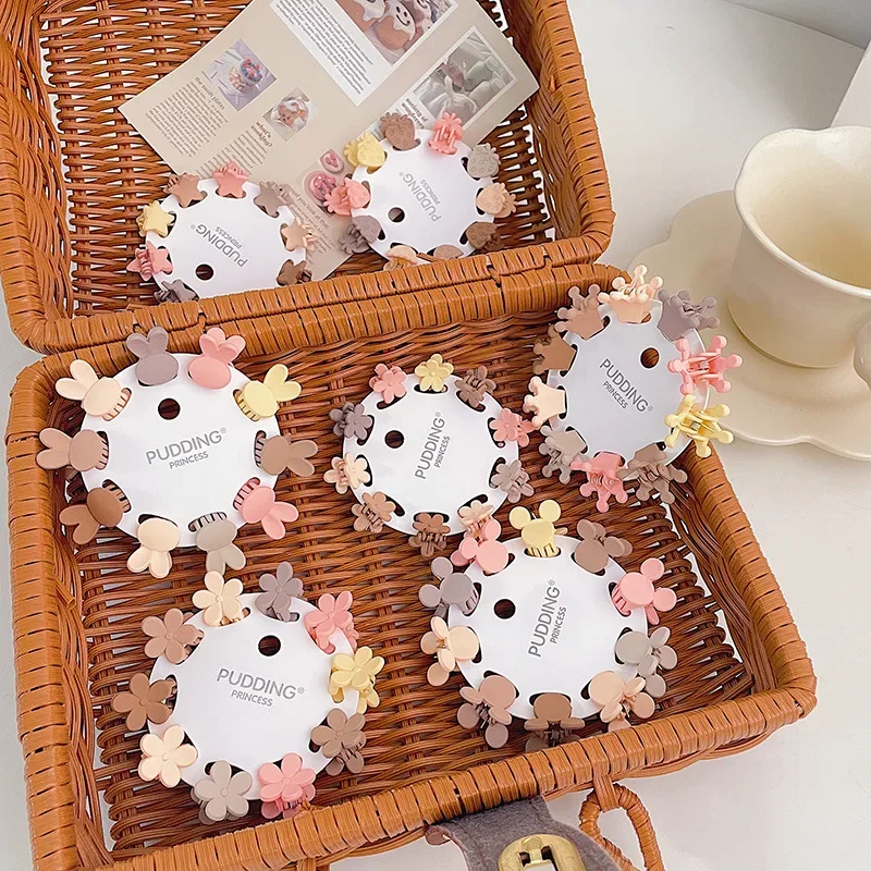 10PCS Cute Star Butterfly Candy Small Hair Claw Crab Hair Clips Girls Childs Mini Cartoon Hair Clamps Baby Hair Accessories Sets 3