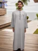 Jubba White XXXL Ramadan Muslim Male Thobe Printing Embroidery Islamic Arabian The Middle East Morocco Saudi National Jalabiya