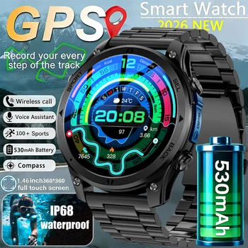 Nuovo Smartwatch GPS da Esterno con Schermo HD da 1,46 Pollici, 530 Funzioni, 100+ Modalità Sportive, Chiamate Wireless, Fitness Tracker e Riproduzione Musicale