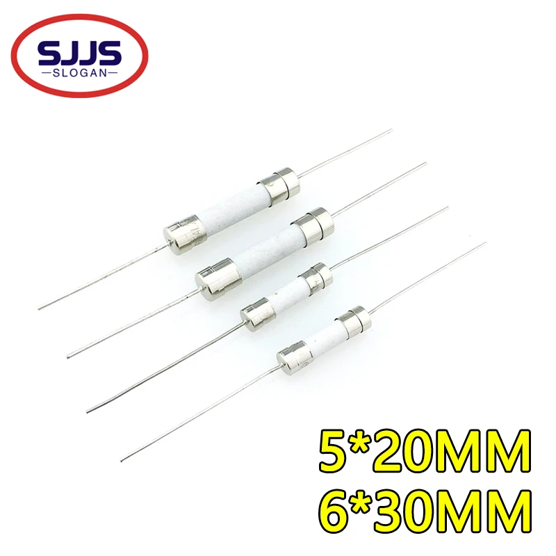 Быстроразъемный керамический предохранитель F - pin для кондиционера, телевизора, 10 шт., предохранитель 5*20/6*30 мм, 250 в, а, 1 А, 3 А, 4 а, 5 А, 6 А, 7A, 8 А, 10 А, 12 а, 15 А, 20 А, 25 А