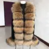 Women's spring and autumn sweater cardigan jacket with real fox fur collar real fox fur jacket natural fox fur women's jacket 1