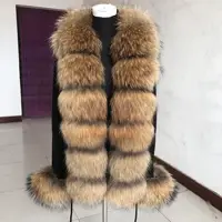 Women's spring and autumn sweater cardigan jacket with real fox fur collar real fox fur jacket natural fox fur women's jacket 1
