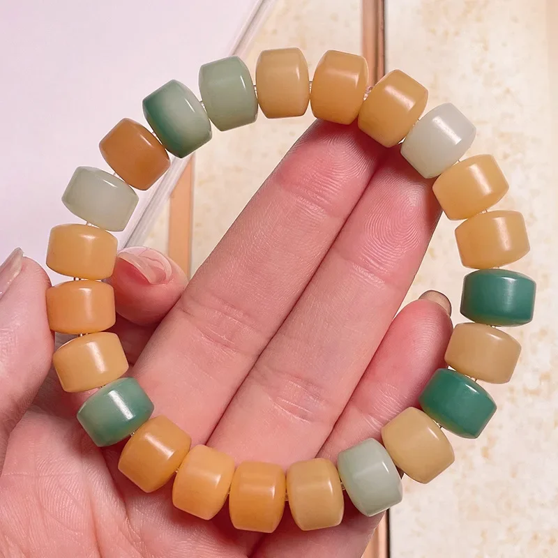 

Natural Bodhi Root Hand String Candy Color Men Female Student Bangle Handmade Polished Stationery Jewelry Finger Buddha Ball Toy