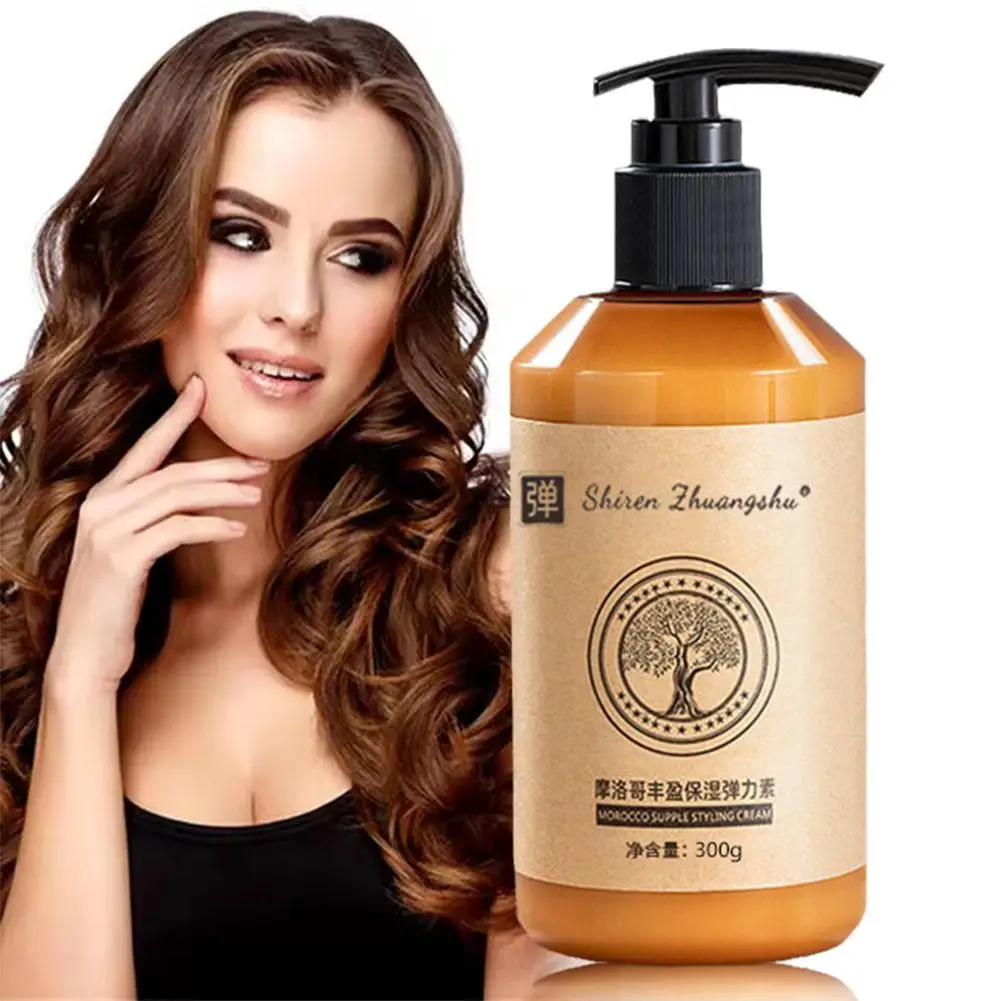 Moroccan Moisturizing Elasticity Long-lasting Styling Gel Moisturizing Setting Cream Volumizing Pump-Hair Shape 300g Gel