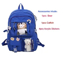 Large-capacity Cute Women Multi-Pocket Nylon Backpack Ins Junior High School Student School Bag Female Girl Backpack Laptop Book 6