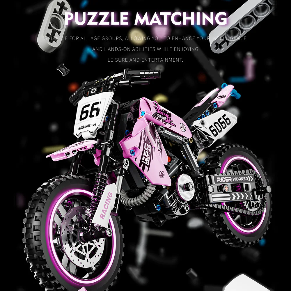 Technisches Motorrad-Spielzeug-Baukasten-Set STEM-Konstruktionskit für Jungen, Mädchen und Erwachsene Sammelbare Motorradmodelle – Detail 2