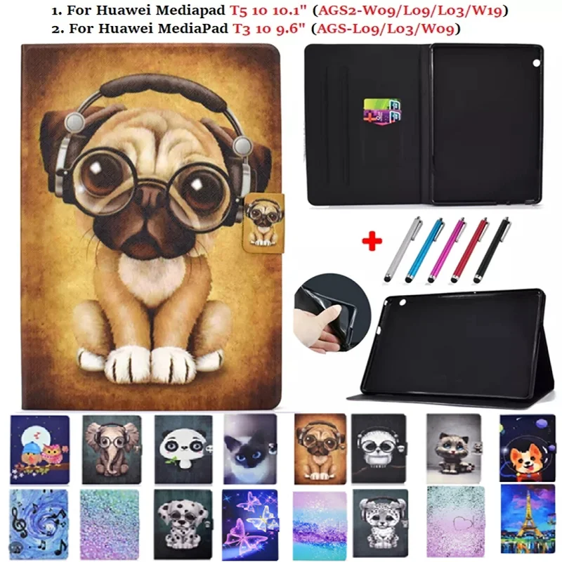 Кожаный чехол для Huawei MediaPad T5 10 AGS2-W09/L09/L03/W19 1 &quotпланшет Mediapad T3 9 6 | Компьютеры и офис