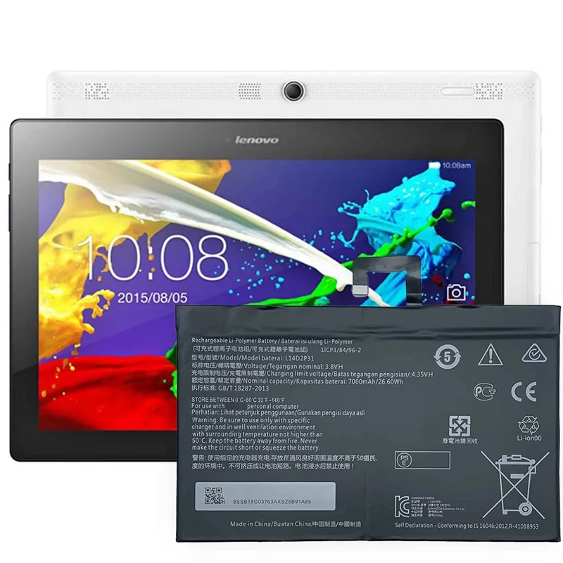 Original Tab 10 L14d2p31 7000mah 3.8v Battery For Lenovo Tab 3 10 Tab3