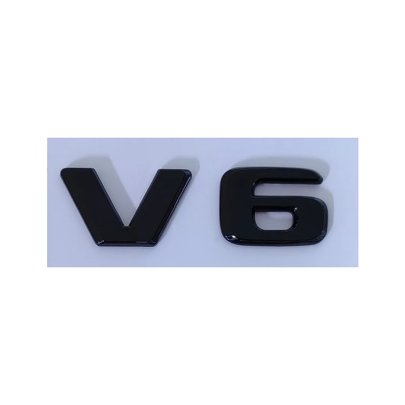 3d ABS Black Logo V6 Leters Auto Emblem Aufkleberabzeichen