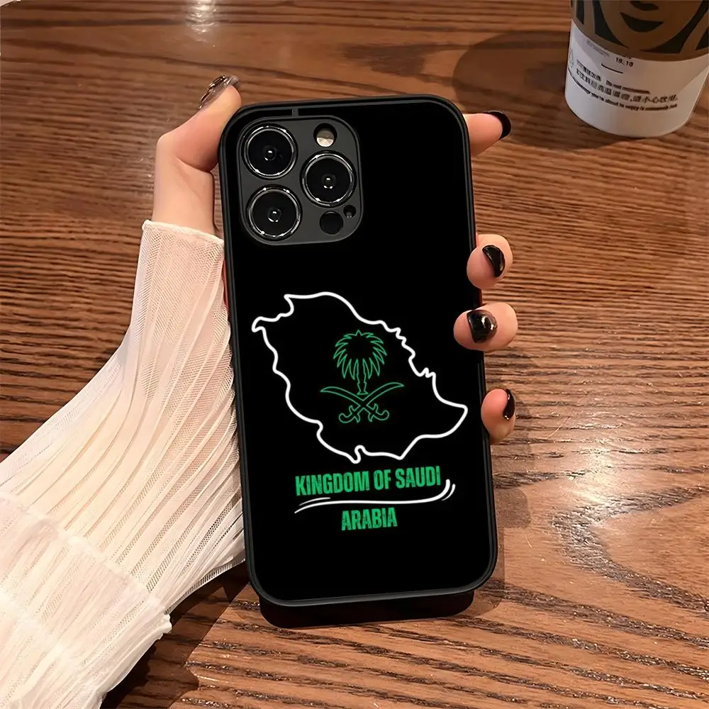 جراب هاتف آيفون بتصميم شعار المملكة العربية السعود...