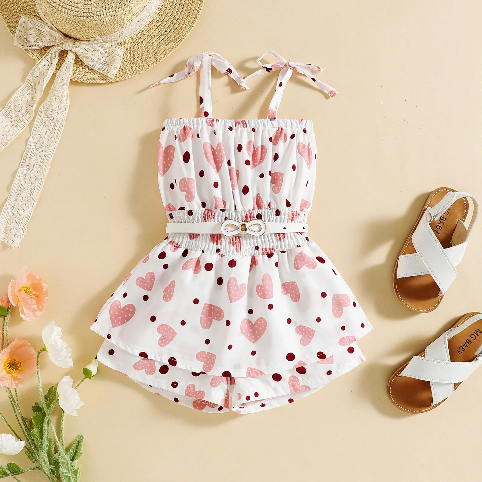 Toddler Girls' Love Print Jumpsuit 4