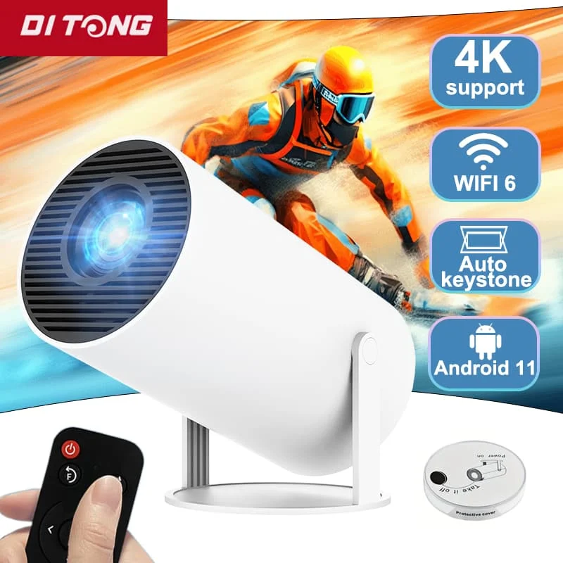 DITONG HY300 Plus HD 프로젝터 Portatil 4K 1280x720P 안드로이드 Wifi LED 비디오 홈 시어터 시..