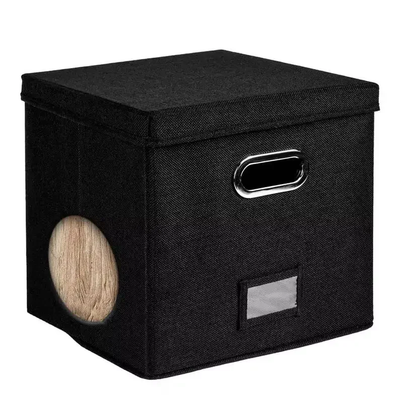 Vinyl Record Storage Box for up to 50+ 12-Inch Albums, Records Crate, LP Album Storage, Fabric Storage Boxes with Lids 5