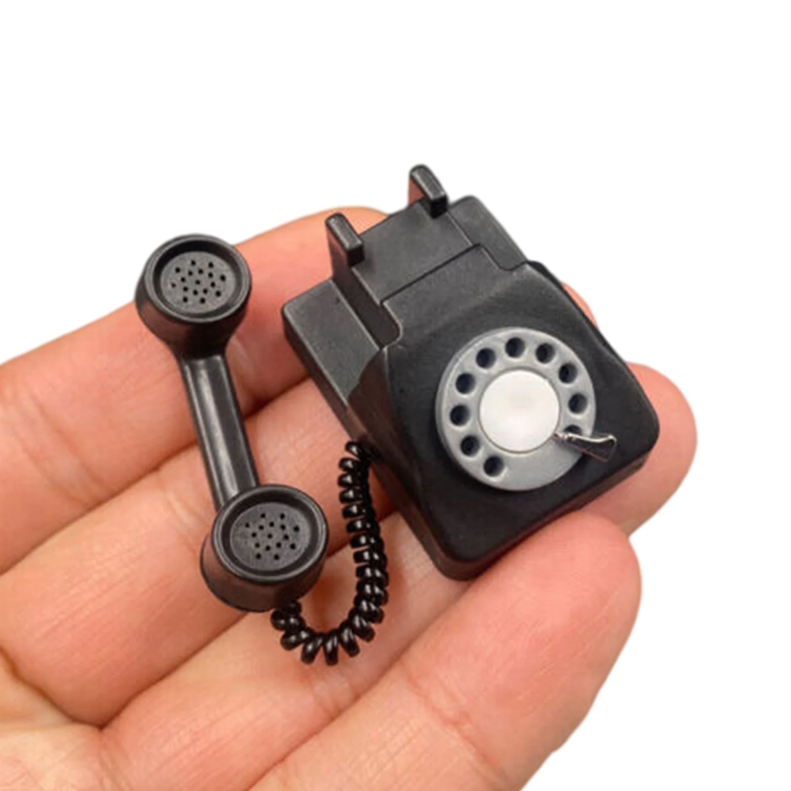 Description Picture 5 of item1/6 Plastic Scale Desk Phone Scene Accessories Telephone Model Desktop Scene for 12" Figure Black Miniatures Decoration Crafts