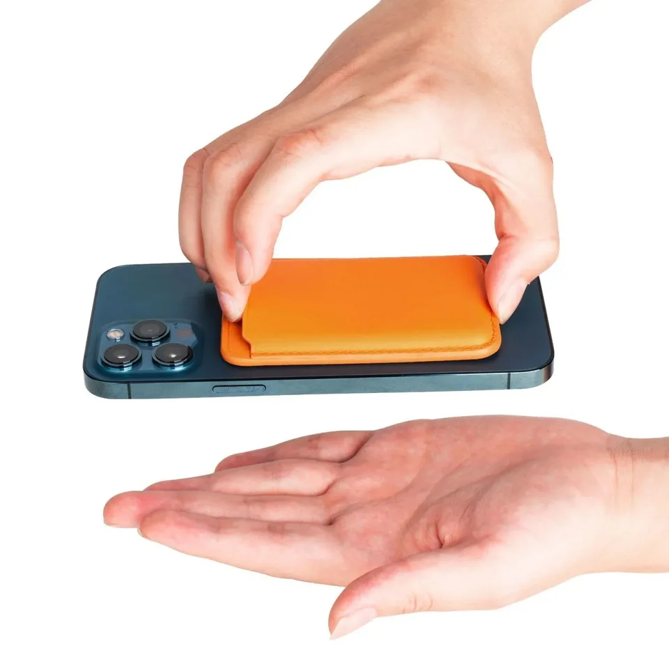 MagSafe Compatible Leather Wallet Card Holder for iPhone