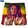 Rock Singer Bob Marley Reggae Rasta Pattern Board Shorts 3D Printing Men's Outdoor Leisure Sports Gym Shorts Men Swim Trunks 4
