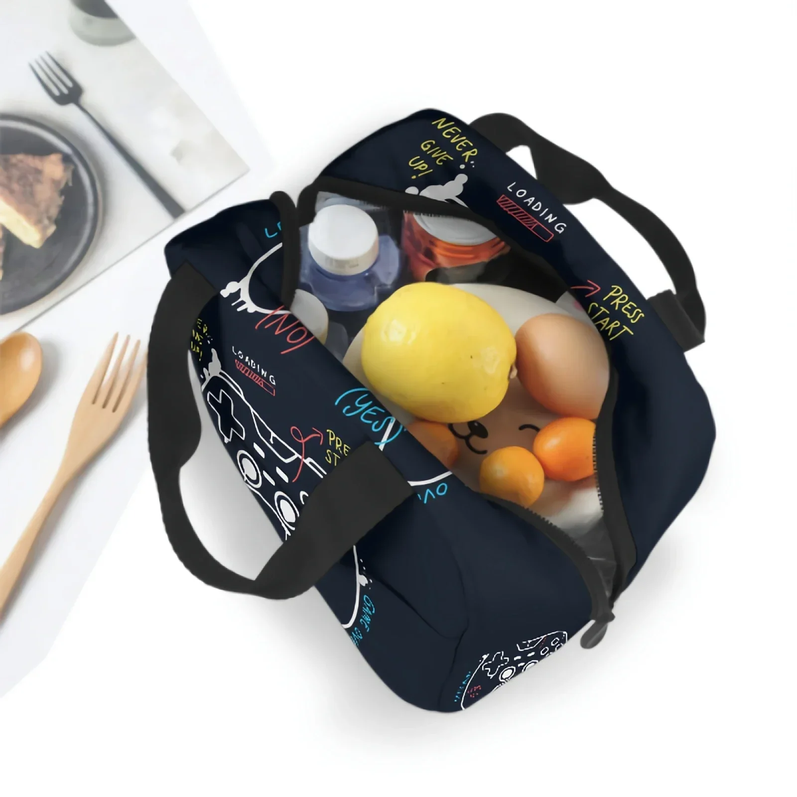 Gamer Room Decor Insulated Lunch Bag lunch box containers for Women Men Shopping Office School Picnic