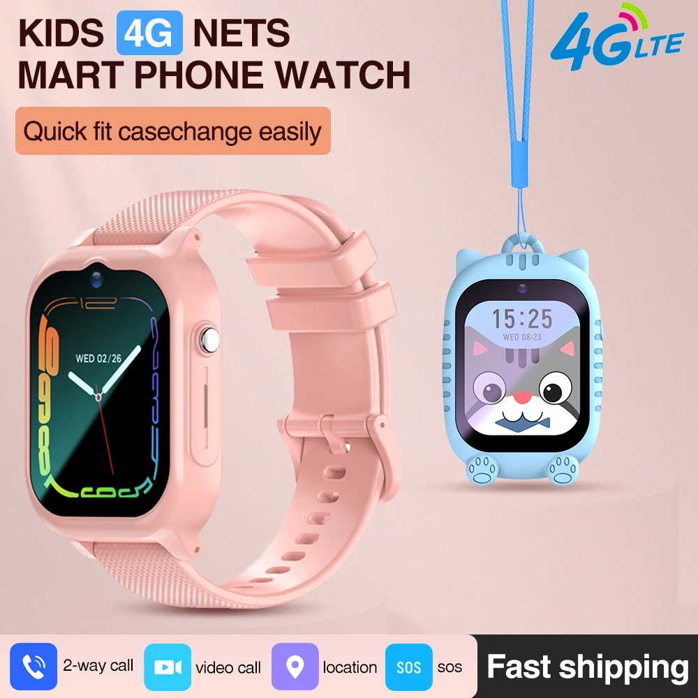 

Детские Смарт-часы с 4G, 1,83 дюйма, GPS, Wi-Fi, LBS-местоположение