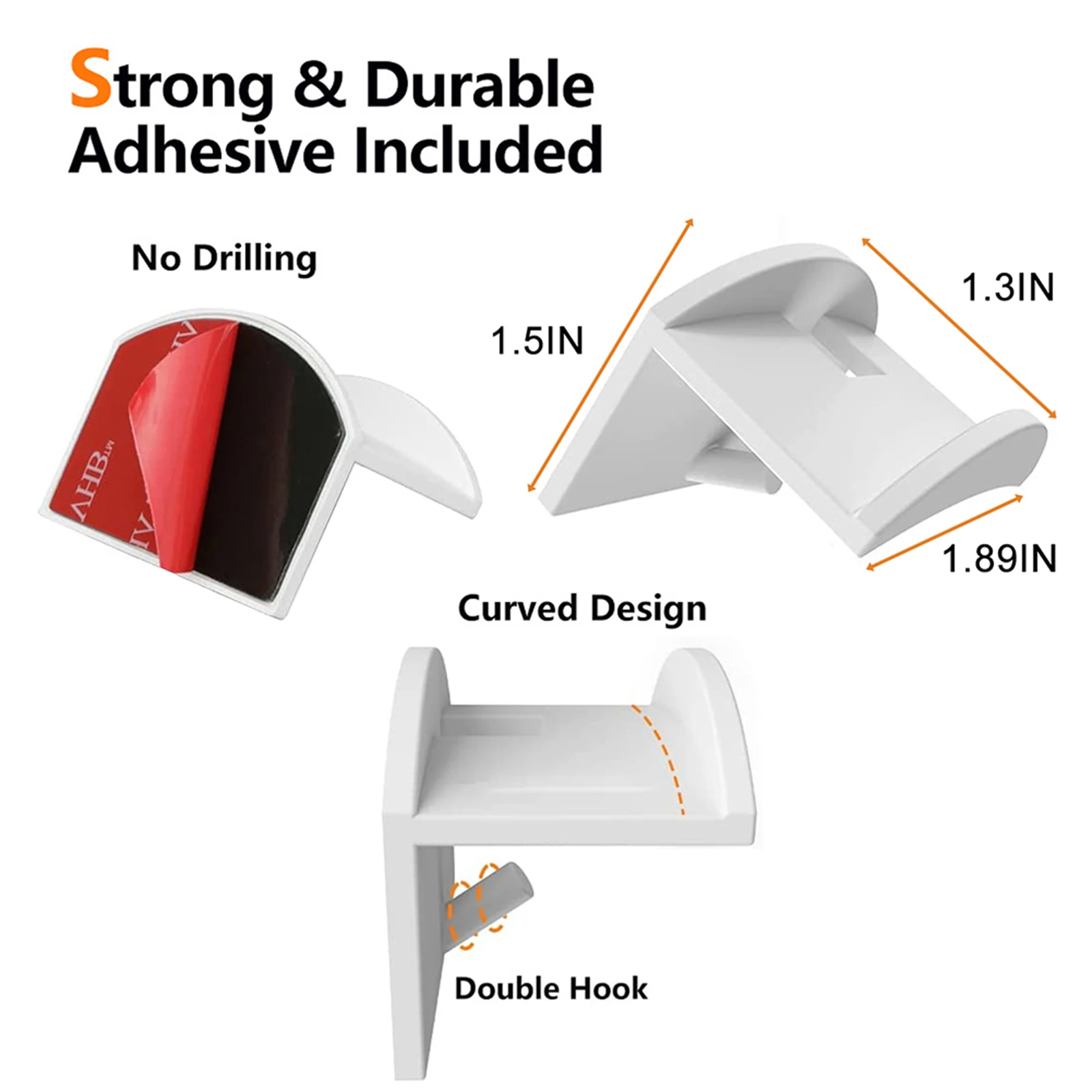 

For Wall Hat Hooks Hook 12PC Black White Hanger Hanging Hat Hook Storage Hat Sticky Hook Holder Plastic Material