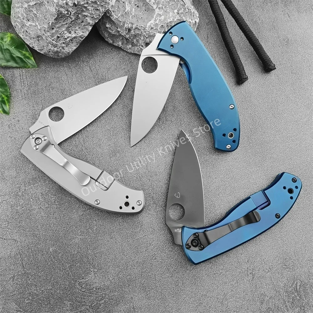 High Hardness Folding Knife C122 Titanium Alloy Handle Knife High Quality Pocket Knife Outdoor EDC Survival Camping Hunting Tool 3