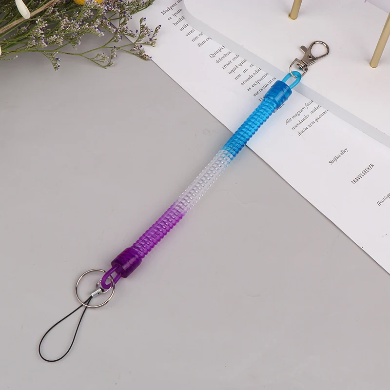 Elastic Lanyard Rope Tactical Anti-lost Spring Safety Strap Rope For Key Ring Chain Flashlight Accessories