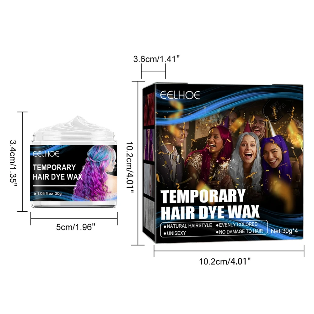 Description Picture 6 of item4Pcs X 30g Party Temporary Hair Dye Wax Modelling Easy to Color Cosplay Convenient Styling Beauty Health Maquiagem Safe No Toxic