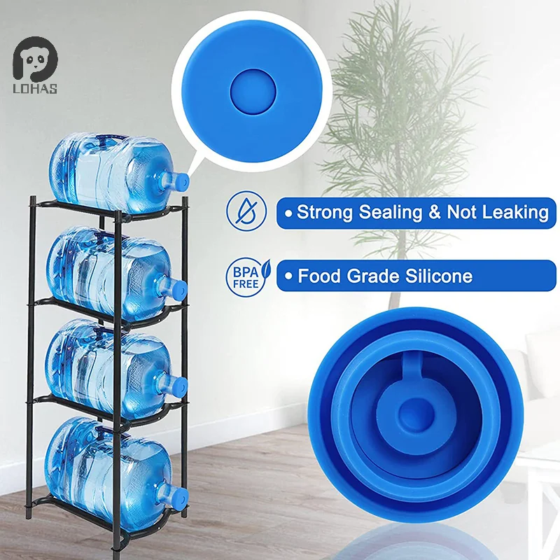 Water Bottle Replacement Lid 3 and 5 Gallon Water Jugs Lid Stopper Silicone Top Cover Drinking Bucket Anti Splash Accessories