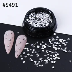 Silver Heart 3D Nail Art Decoration - Luxury Charm Jewelry (S491)