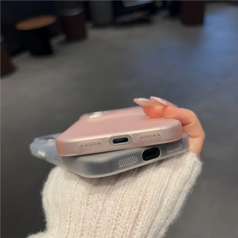 Slim Matte Clear Shockproof TPU Phone Case - Translucent Soft Back Cover