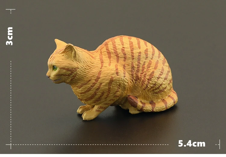 Solide Simulation Tier Modell Liegende Orange Katze Figur Nette Desktop Dekoration Mini ornament – Detail 2