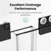 Shower Door, 56-60" W x 72" H, Aluminum Frame Double Sliding Shower Door, 1/4" (6mm) Thick Glass Shower Door 3