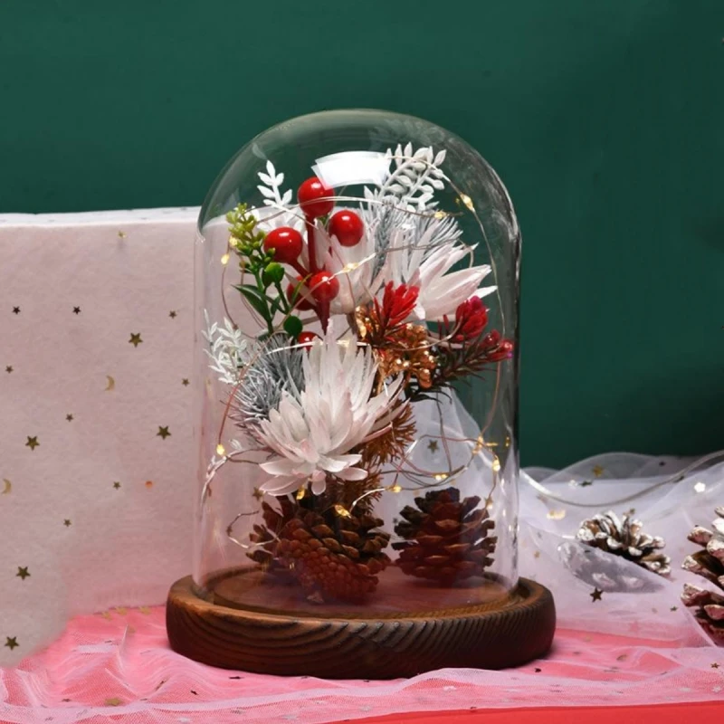 18*20cm 18*22cm 18*25cm 18*30cm 18*35cm 18*40cm Big Size Glass Dome Decoration Different Base Transparent Cover DIY Wedding Gift 5