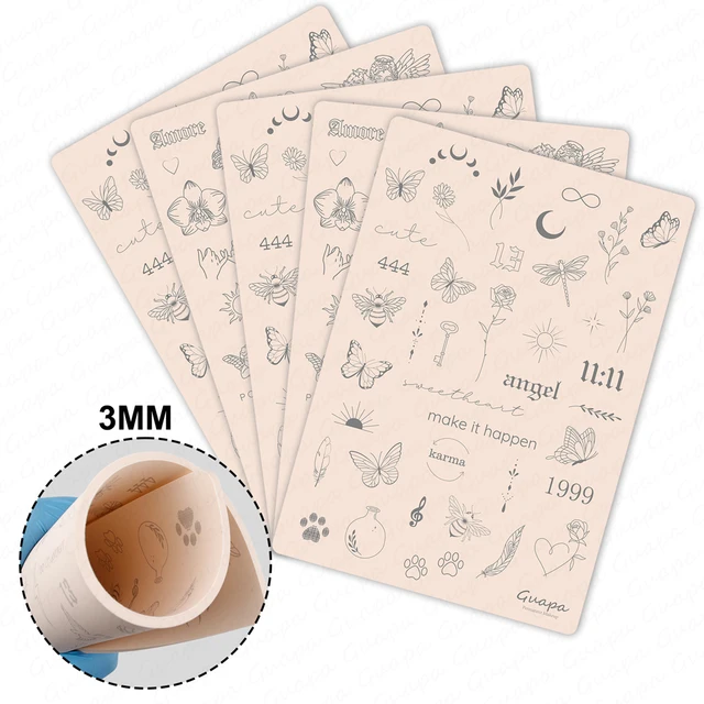 3mm Pre Printed Light Gray Fine Line Tattoo Practice Skin Double Side Use Tiny Tattoo Practice