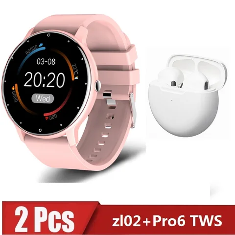 zl02 Pro6 TWS Smart Watch Men's Full Touch Screen Sports Fitness Watch IP67 Waterproof Bluetooth for Android ios