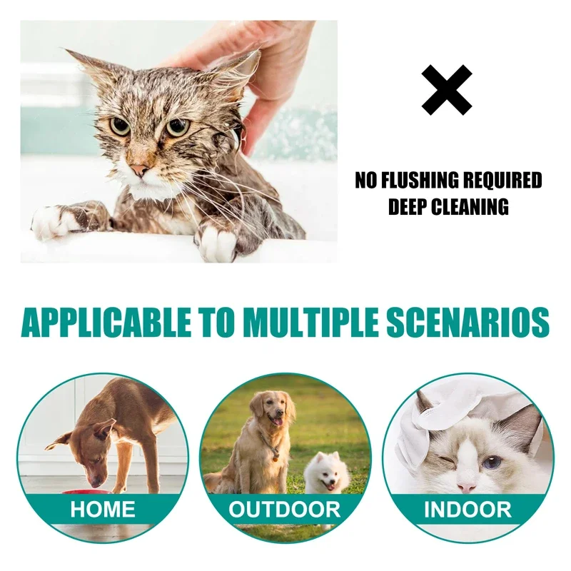 Pet Cleaning Wipes Pet Cleaning Gloves Pet Disposable Cleaning Gloves Wash Free Cats Puppy Body Bathroom Supplies Pet Stain Remover Wipes No-wash Wipes for Dogs & Cat