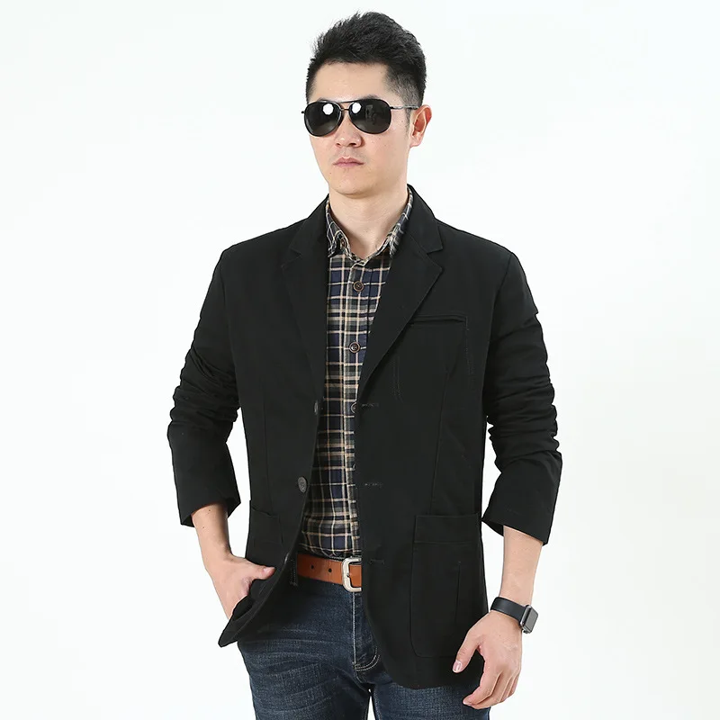 Veste de costume en toile de coton pour hommes