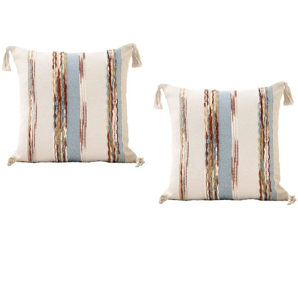

2 Pcs Pleochroic Boho Farmhouse Decor Easy To Use Square Polyester Decorative Pillow 18x18 Inch Boho Couch Pillows Bedroom
