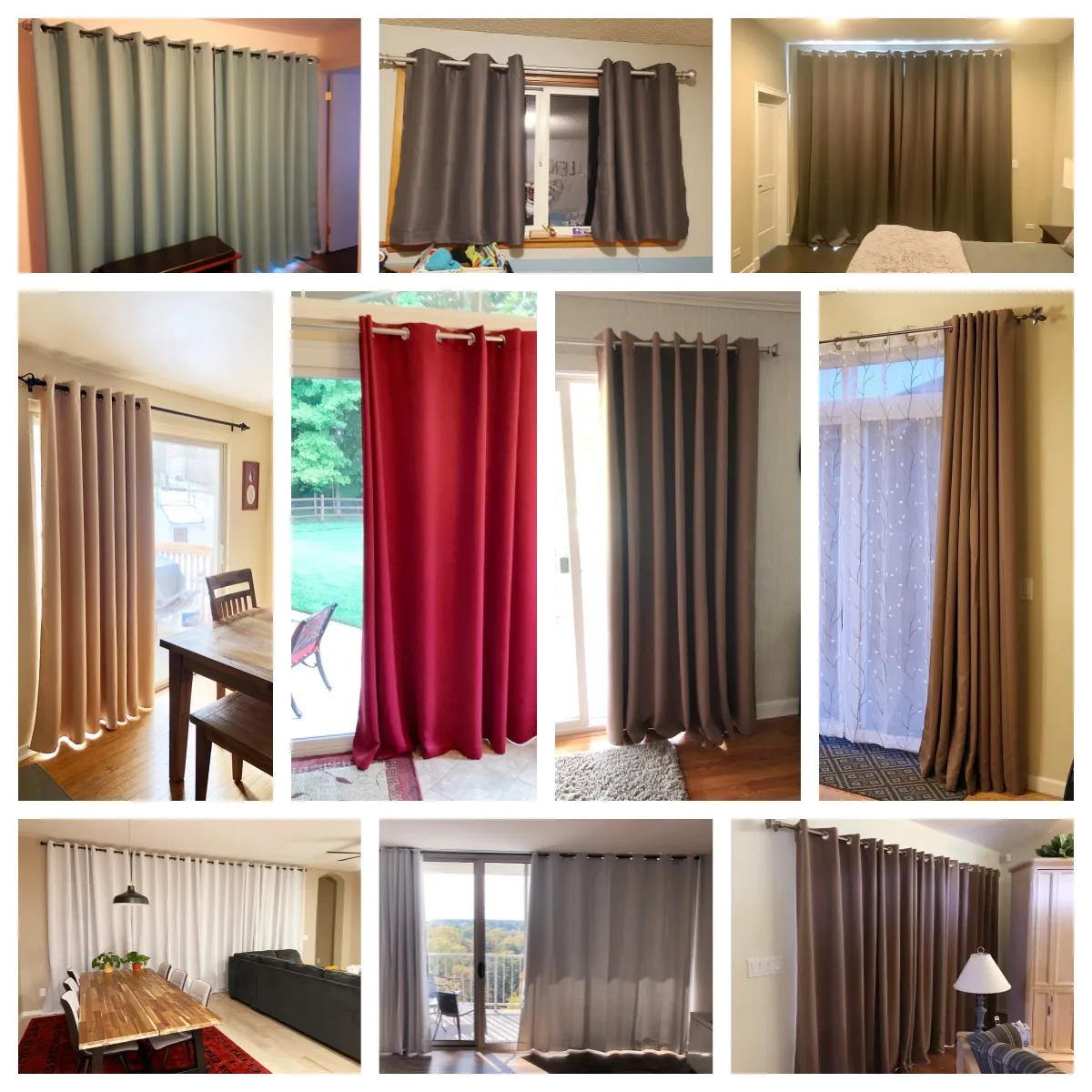 RYB HOME 2Pcs Modern Blackout Curtains for Living Room Solid Color Bedroom Curtains Ready-made Curtains Home Decoration