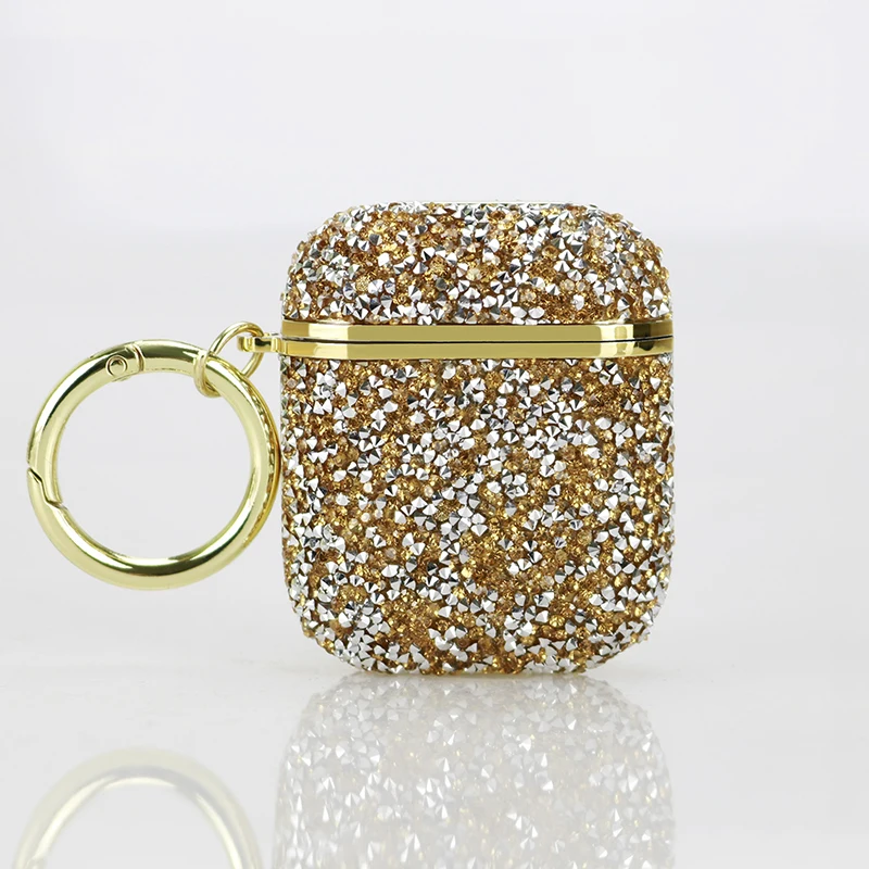 Elegant 3D Shiny Diamond Headphone Case with Anti-Loss Keychain