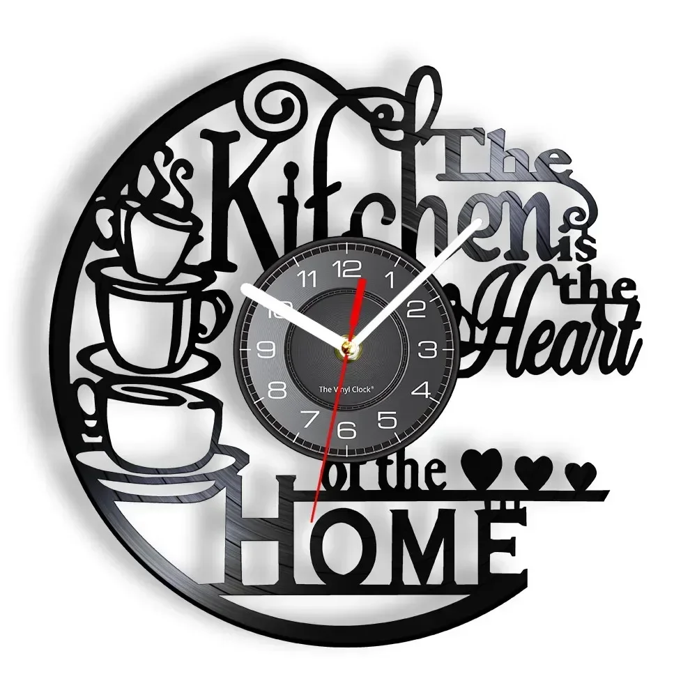 Kitchen Heart Vinyl Wall Clock – Silent Modern Decor 1
