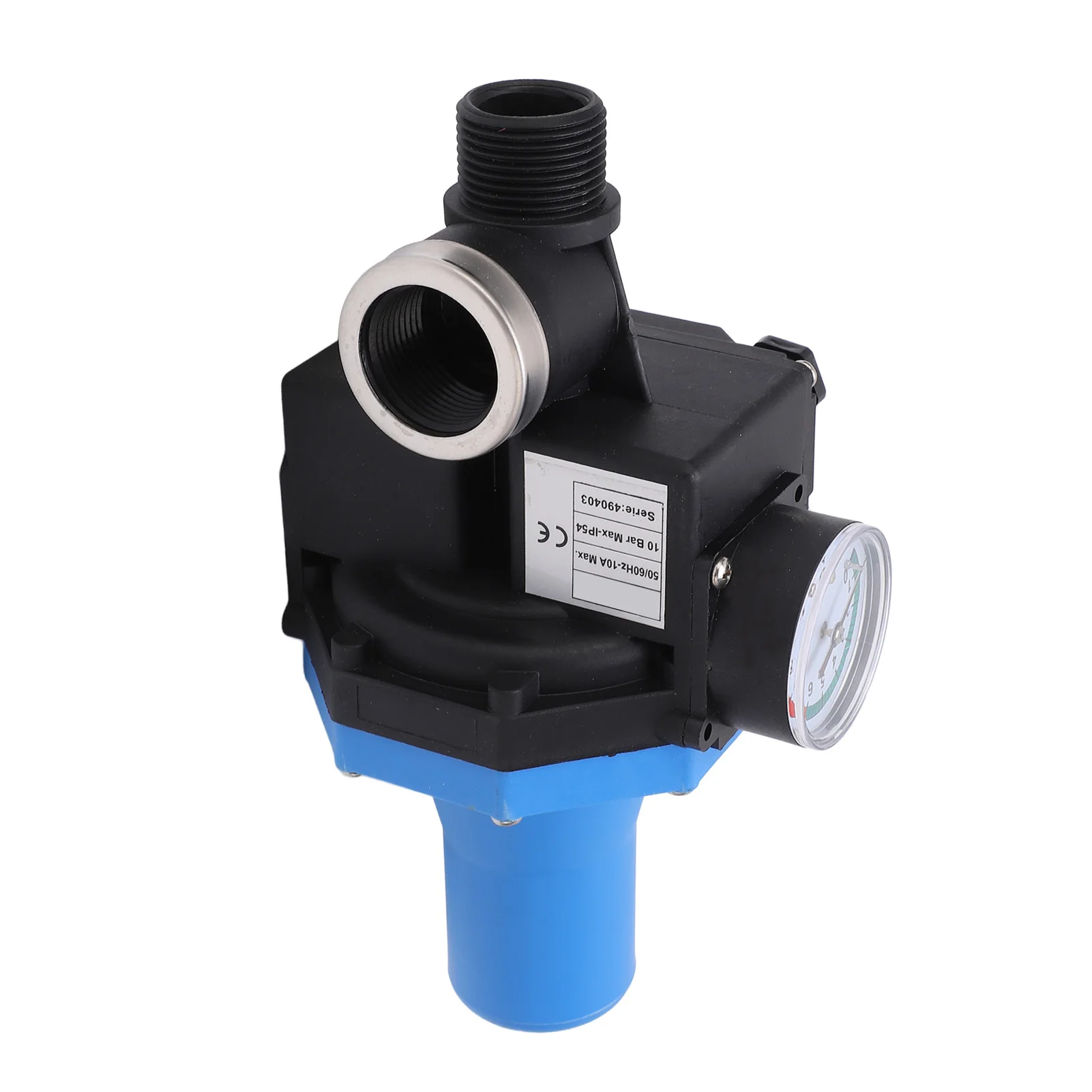 Water Pump Pressure Controller Waterproof Adjustment Automatic Water Pump Control Switch with Single Way Valve